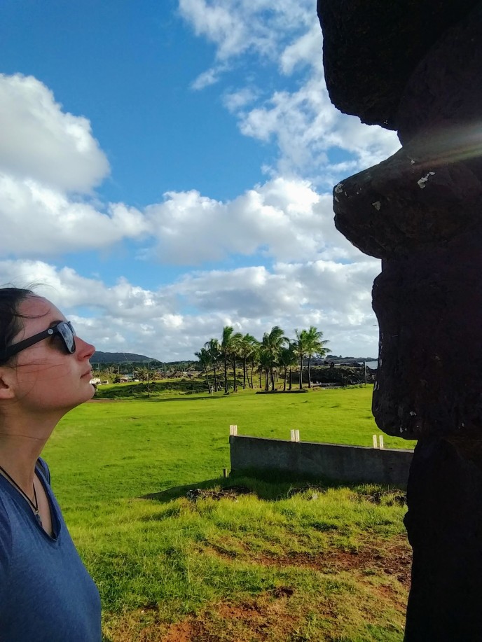 Facing off with my first moai